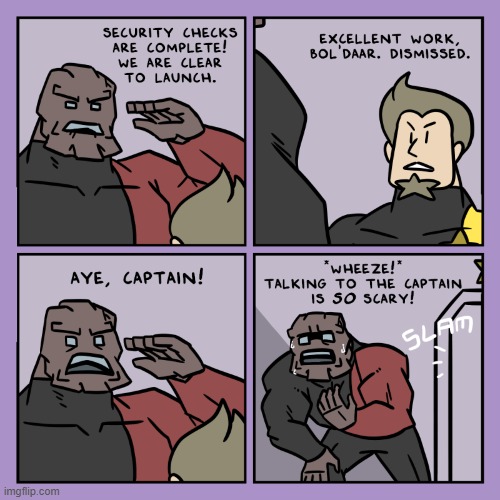image tagged in stars,rock,security,captain,talking,scary | made w/ Imgflip meme maker