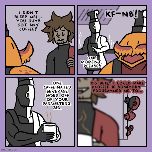 image tagged in stars,coffee,chefs,robot,robots,mini me | made w/ Imgflip meme maker