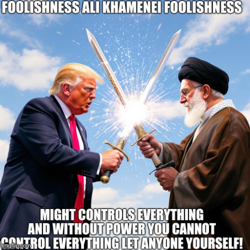 Trump vs ali khamenei | image tagged in trump vs ali khamenei | made w/ Imgflip meme maker
