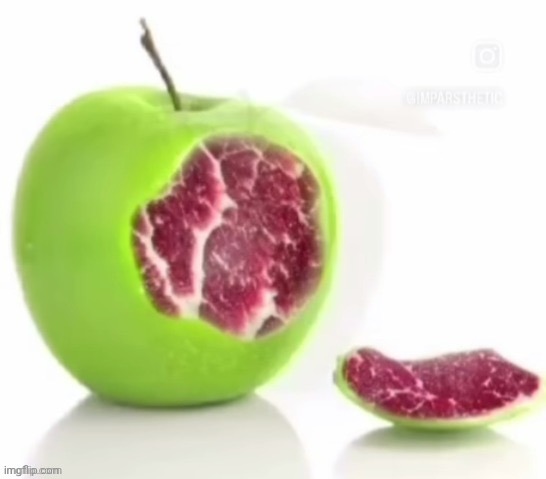 "oh boy, hot diggity swiggly dog! I'm existing!" the meaty apple: | made w/ Imgflip meme maker