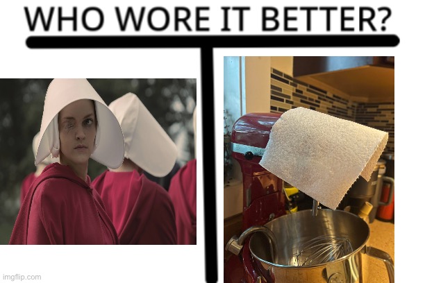 Handmaiden Tale | image tagged in who wore it better,handmaiden,mix | made w/ Imgflip meme maker