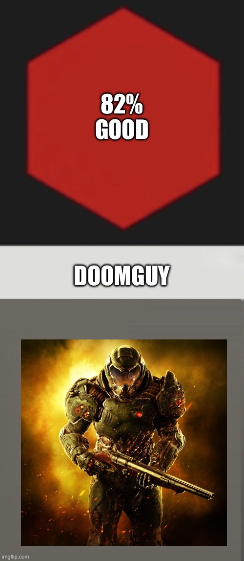 Watchdata meme | 82% GOOD; DOOMGUY | image tagged in watchdata meme | made w/ Imgflip meme maker