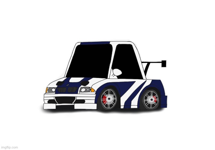 Cartoony ass BMW M3 GTR I drew | made w/ Imgflip meme maker