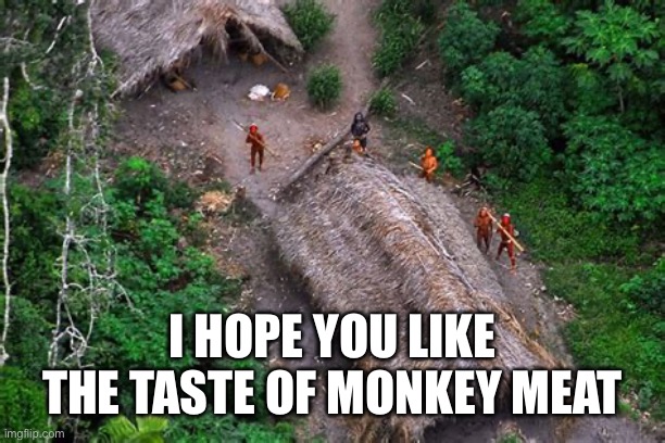 I HOPE YOU LIKE THE TASTE OF MONKEY MEAT | made w/ Imgflip meme maker