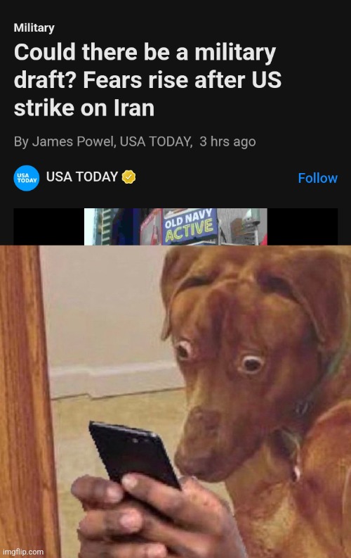 Time to get your bags | image tagged in shocked dog | made w/ Imgflip meme maker