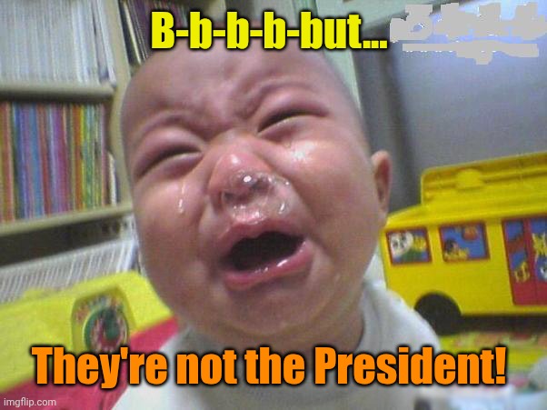 Whiny baby | B-b-b-b-but... They're not the President! | image tagged in whiny baby | made w/ Imgflip meme maker