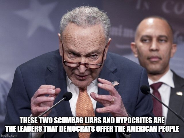 THESE TWO SCUMBAG LIARS AND HYPOCRITES ARE THE LEADERS THAT DEMOCRATS OFFER THE AMERICAN PEOPLE | made w/ Imgflip meme maker