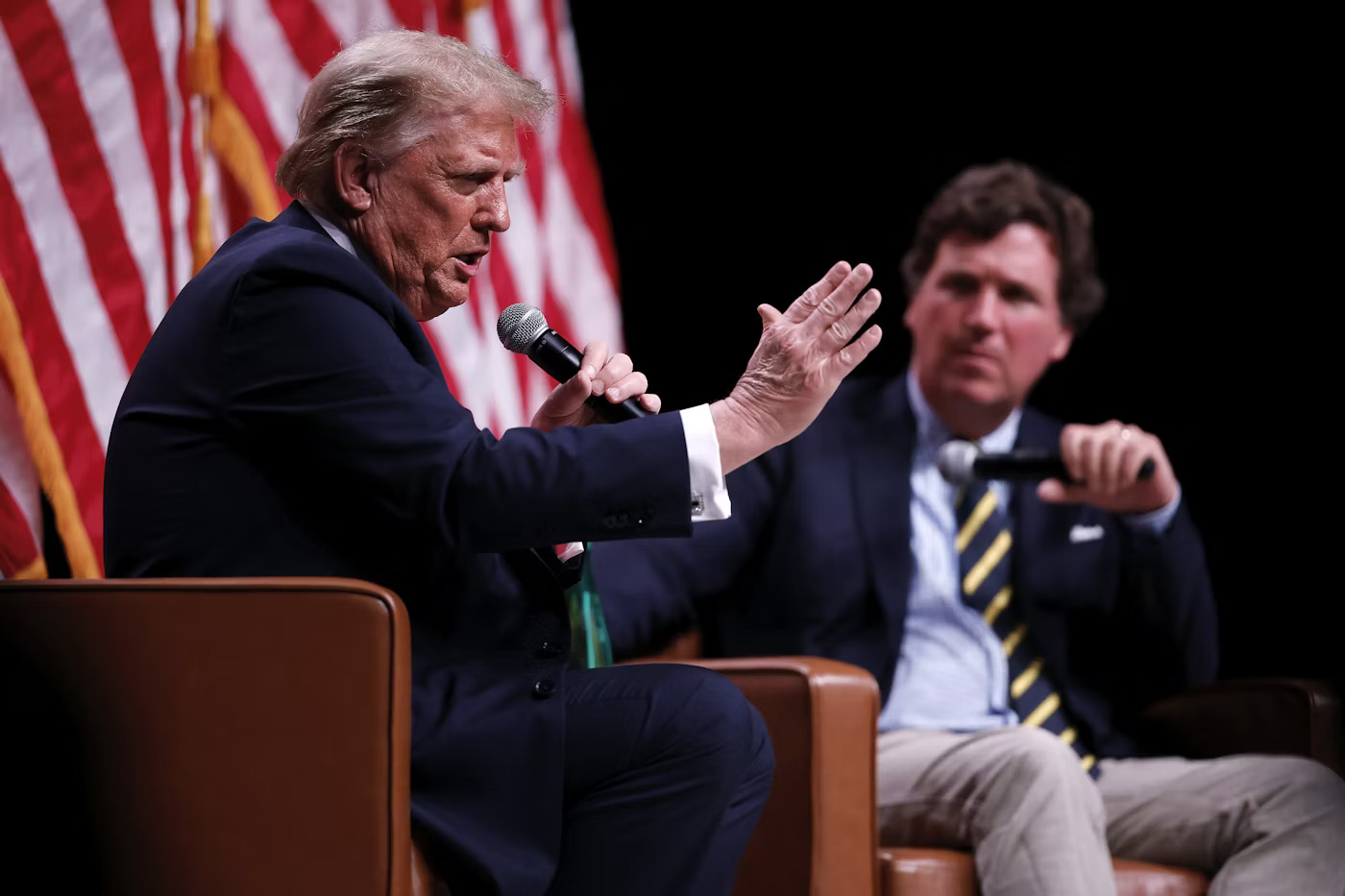 trump-carlson-argument Blank Meme Template