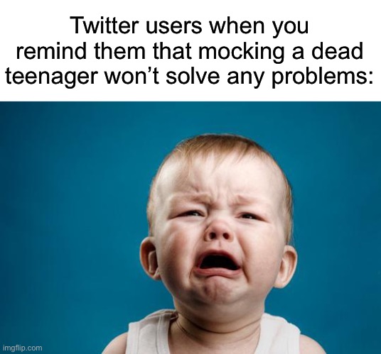 BABY CRYING | Twitter users when you remind them that mocking a dead teenager won’t solve any problems: | made w/ Imgflip meme maker