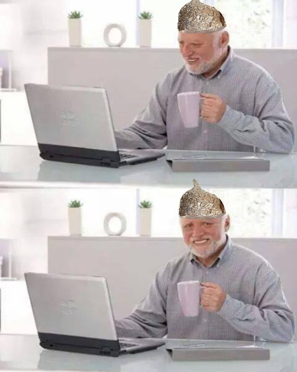 Hide the pain harold Blank Meme Template