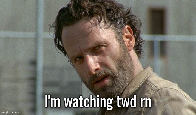 rick grimes twd | I'm watching twd rn | image tagged in rick grimes twd | made w/ Imgflip meme maker