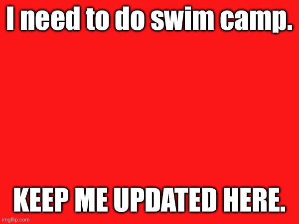 Keep me posted on this comments section. | I need to do swim camp. KEEP ME UPDATED HERE. | made w/ Imgflip meme maker