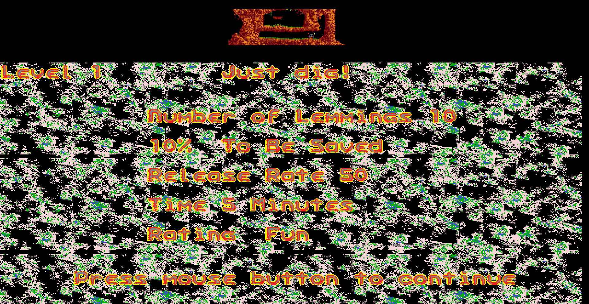 Lemmings MSDOS glitch Blank Meme Template