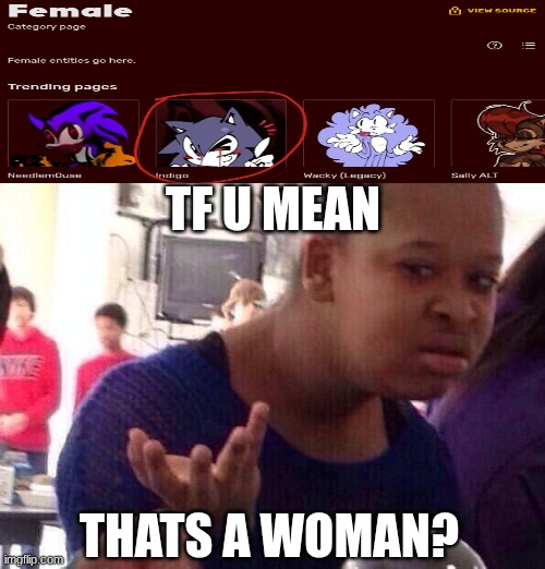 it confused me sm lol | TF U MEAN; THATS A WOMAN? | image tagged in memes,black girl wat | made w/ Imgflip meme maker