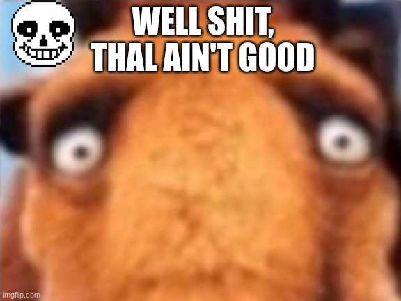 distressed manfred | WELL SHIT, THAL AIN'T GOOD | image tagged in distressed manfred | made w/ Imgflip meme maker
