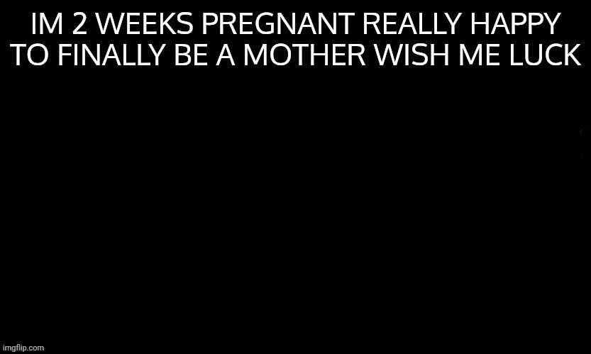 The Blue | IM 2 WEEKS PREGNANT REALLY HAPPY TO FINALLY BE A MOTHER WISH ME LUCK | image tagged in the blue | made w/ Imgflip meme maker