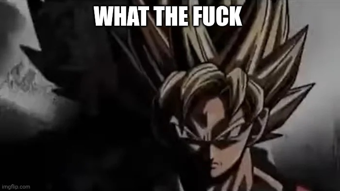 Goku Staring | WHAT THE FUCK | image tagged in goku staring | made w/ Imgflip meme maker