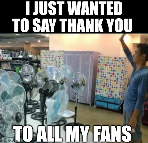 I Just Wanted To Say Thank You To All My Fans | I JUST WANTED TO SAY THANK YOU; TO ALL MY FANS | image tagged in chrisjoines1 | made w/ Imgflip meme maker