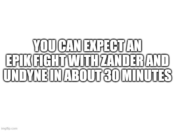 gonna be honest im only posting this image because im desperate to survive this mod purge | YOU CAN EXPECT AN EPIK FIGHT WITH ZANDER AND UNDYNE IN ABOUT 30 MINUTES | made w/ Imgflip meme maker