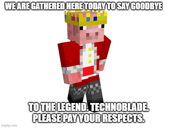 Cancer didn't win. It was a draw. | WE ARE GATHERED HERE TODAY TO SAY GOODBYE; TO THE LEGEND. TECHNOBLADE. PLEASE PAY YOUR RESPECTS. | image tagged in technoblade,never,dies | made w/ Imgflip meme maker