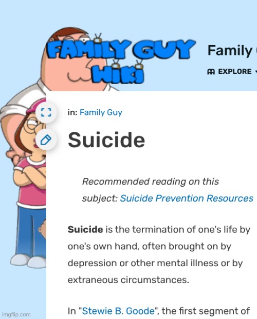 ITS A REAL PAGE ON THE FAMILY GUY WIKI WHAT | made w/ Imgflip meme maker