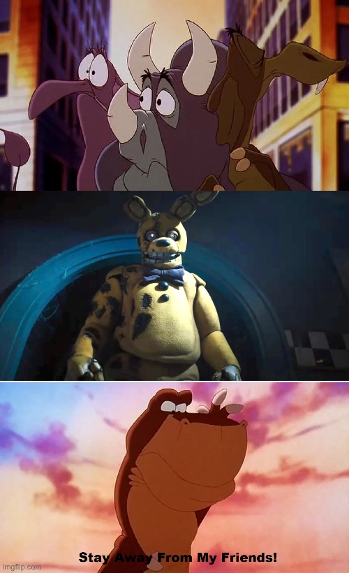 Rex saves his friends from William Afton | image tagged in rex saves elsa woog and dweeb from who | made w/ Imgflip meme maker