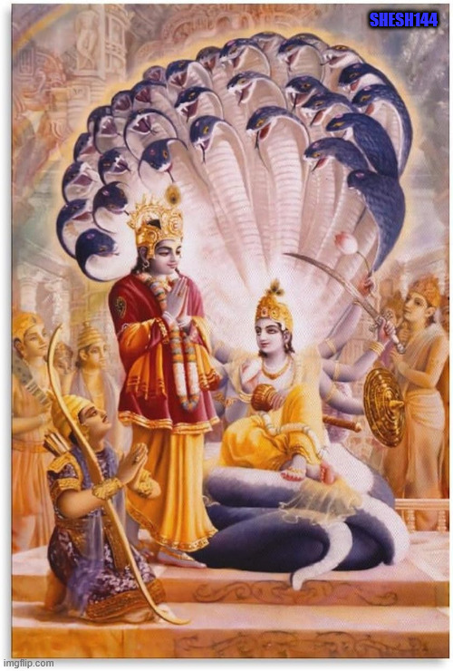 Vishnu Krishna and Shesh | SHESH144 | image tagged in vishnu deva,shesh,naga,vishnu,krishna,kundalini | made w/ Imgflip meme maker