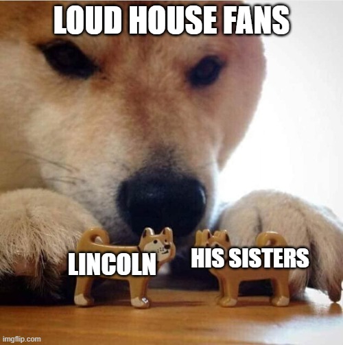 alabama loud house | LOUD HOUSE FANS; HIS SISTERS; LINCOLN | image tagged in doge ships | made w/ Imgflip meme maker