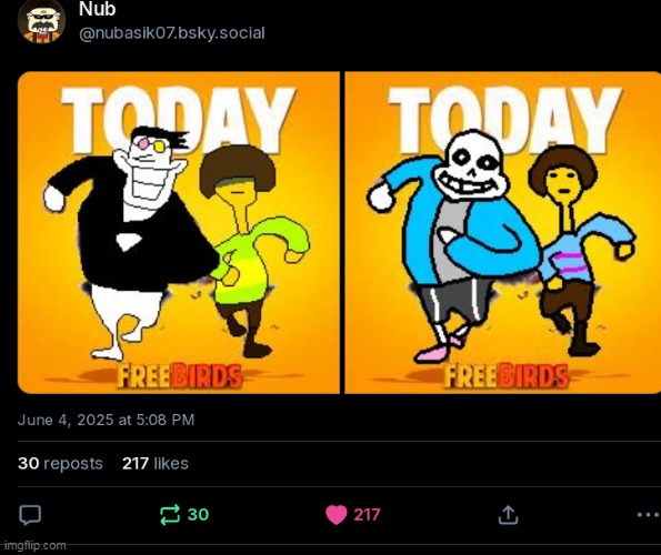 crazy how i got almost 220 likes on toby fox's bluesky post because of the 2 drawings | made w/ Imgflip meme maker