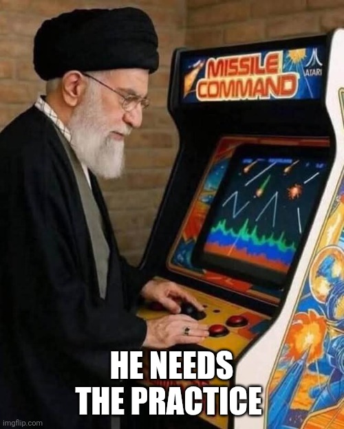 The response didn't work | HE NEEDS THE PRACTICE | image tagged in iran,missiles,donald trump | made w/ Imgflip meme maker