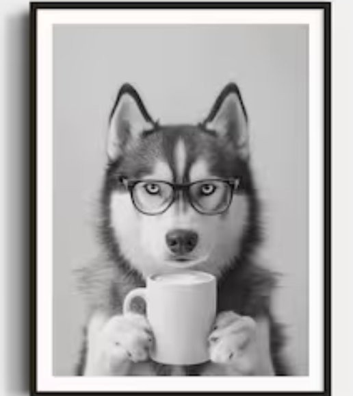 Husky coffee Blank Meme Template