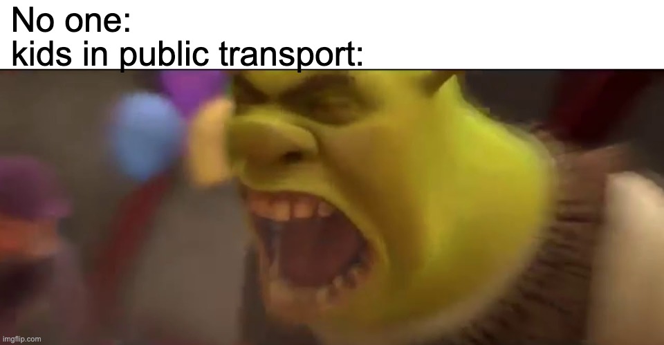 amiright | kids in public transport:; No one: | image tagged in shrek screaming,memes | made w/ Imgflip meme maker