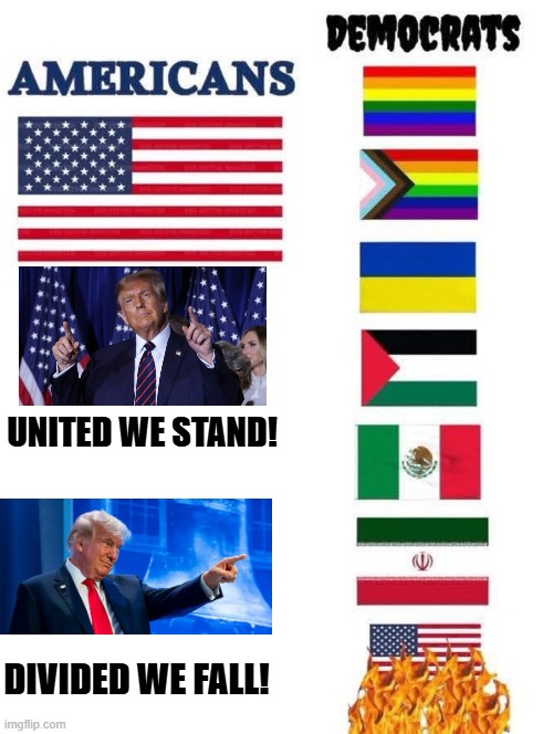 United we stand! Divided we fall! | UNITED WE STAND! DIVIDED WE FALL! | image tagged in united states | made w/ Imgflip meme maker