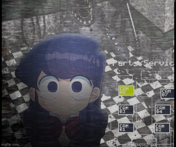 gulp | image tagged in komi,komi can't communicate,five nights at freddys,fnaf,anime,gaming | made w/ Imgflip meme maker