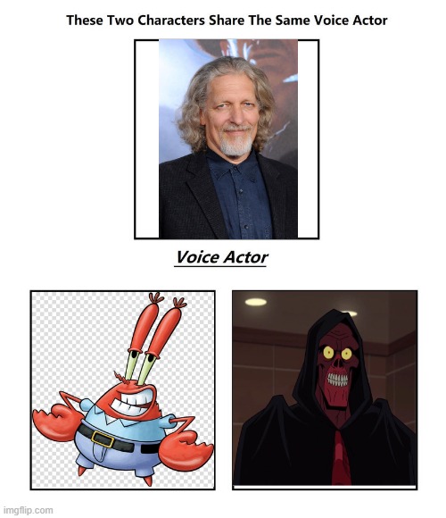 Clancy Brown | image tagged in same voice actor,clancy brown,spongebob squarepants,venture bros,nickelodeon,adult swim | made w/ Imgflip meme maker