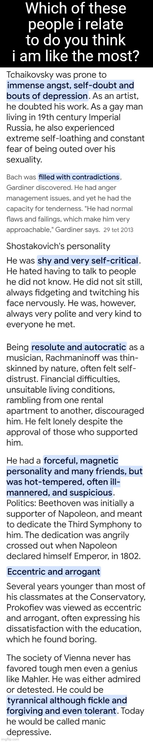 Which of these people i relate to do you think i am like the most? | made w/ Imgflip meme maker