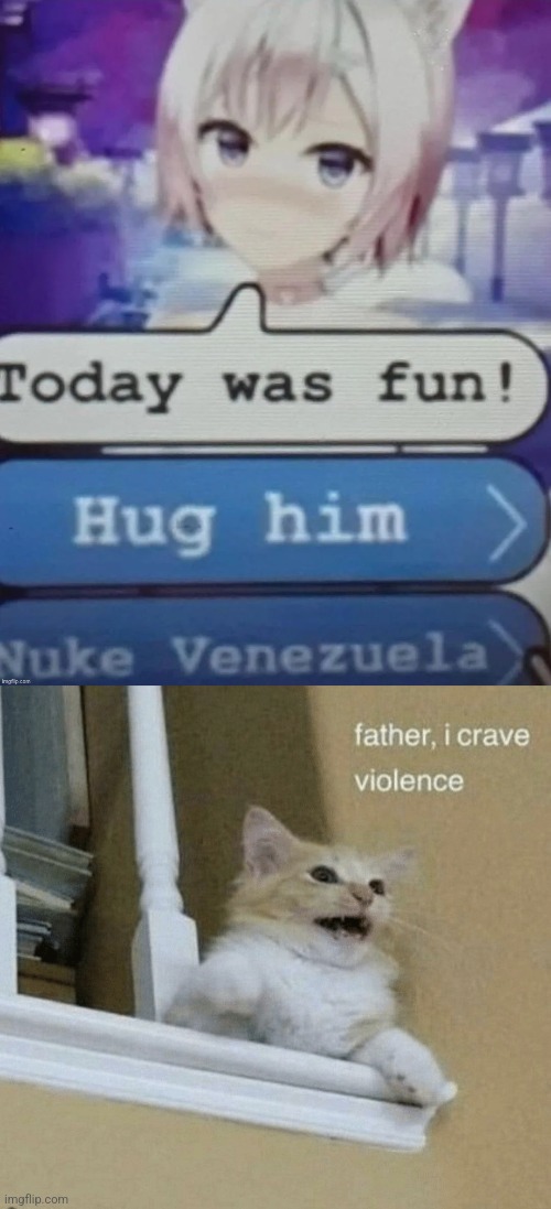 image tagged in father i crave violence cat | made w/ Imgflip meme maker