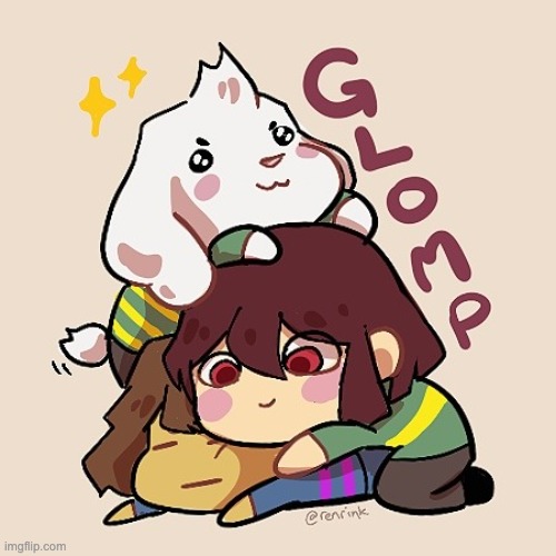 GLOMP cute Asriel Chara and Frisk | image tagged in glomp cute asriel chara and frisk | made w/ Imgflip meme maker