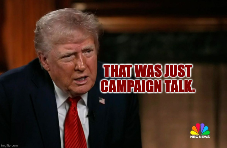 THAT WAS JUST
CAMPAIGN TALK. | made w/ Imgflip meme maker