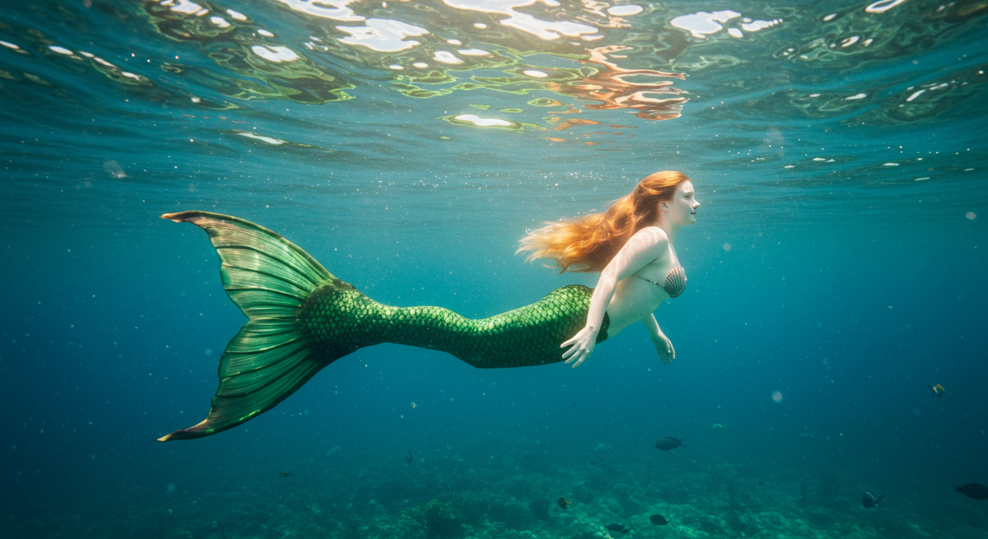 redhead mermaid Blank Meme Template