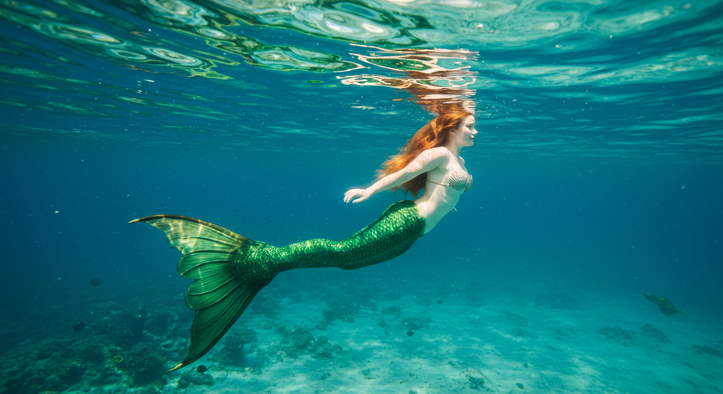 redhead mermaid Blank Meme Template
