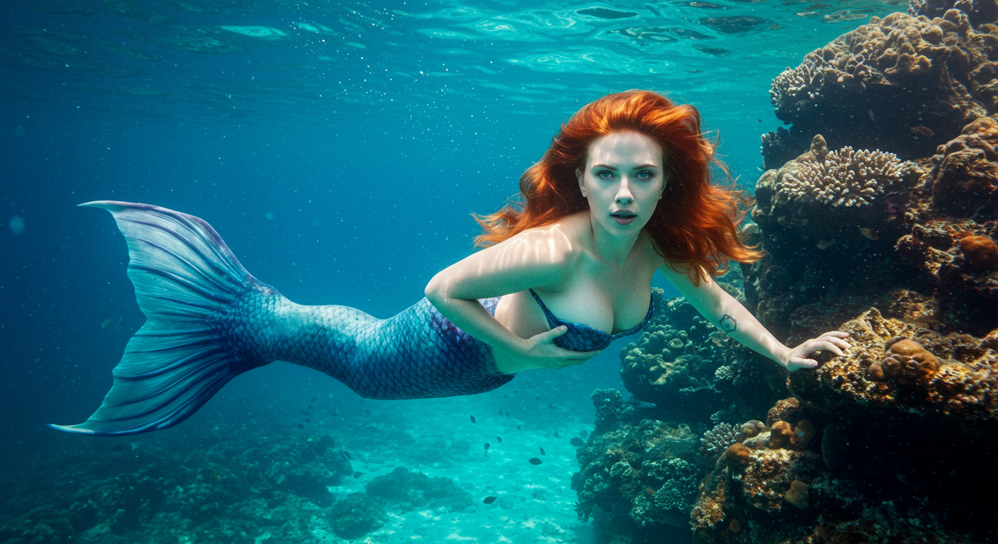scarlett mermaid Blank Meme Template
