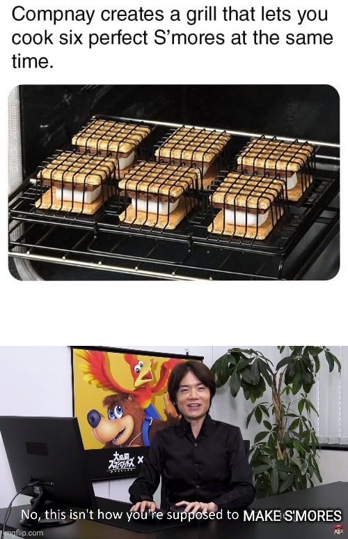 THAT'S NOT HOW YOU DO IT | MAKE S'MORES | image tagged in this isn't how you're supposed to play the game,fail,wtf,why,s'mores | made w/ Imgflip meme maker
