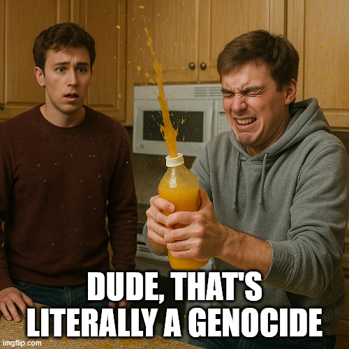 Genocide | DUDE, THAT'S LITERALLY A GENOCIDE | made w/ Imgflip meme maker