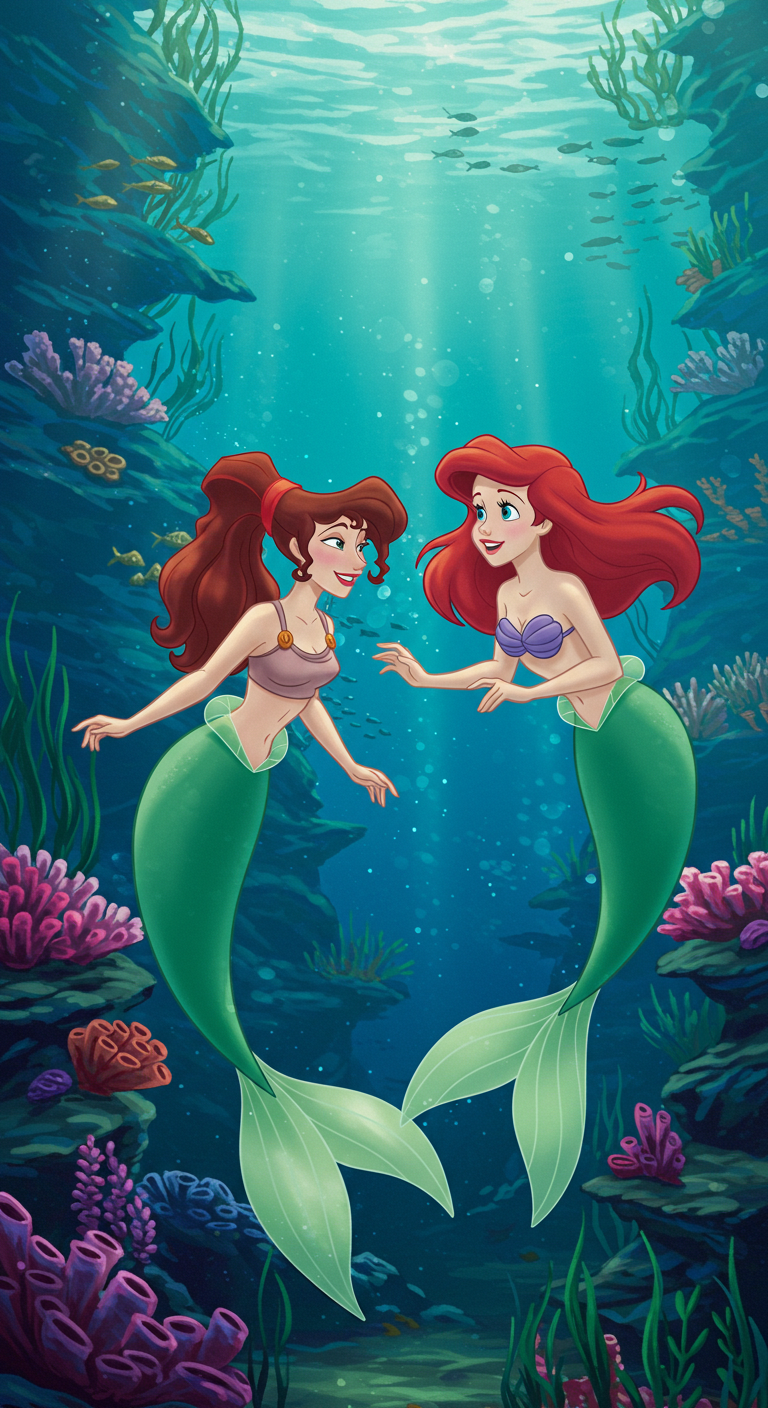 ariel meets megra Blank Meme Template