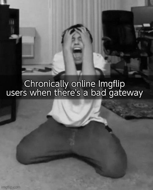 心 | Chronically online Imgflip users when there's a bad gateway | image tagged in me when meme | made w/ Imgflip meme maker