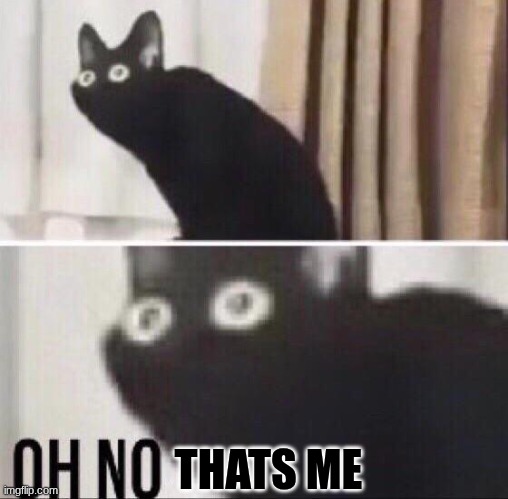 Oh no cat | THATS ME | image tagged in oh no cat | made w/ Imgflip meme maker