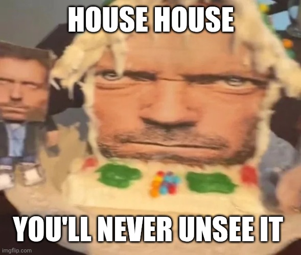 gingerbread house | HOUSE HOUSE; YOU'LL NEVER UNSEE IT | image tagged in gingerbread house | made w/ Imgflip meme maker