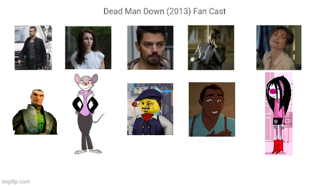 Credit to Mico the Ninjago Fan 2024 for this used | image tagged in memes,meme,spoof cast,dead man down,characters,roles | made w/ Imgflip meme maker