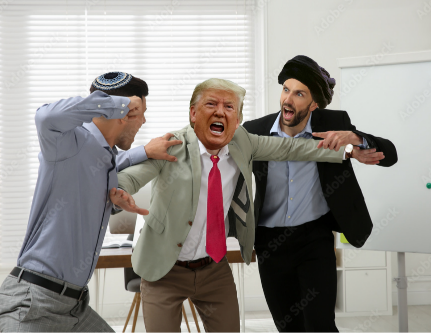 Trump breaking up Fight Blank Meme Template